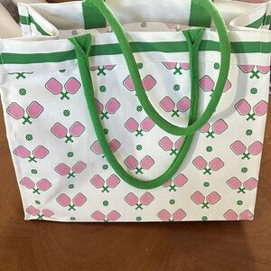 Green and Pink Pickleball Tote